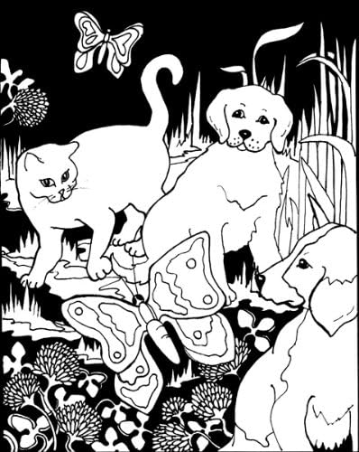 Darice Velvet Art Set, 16-Inch by 20-Inch, Puppies and Kittens