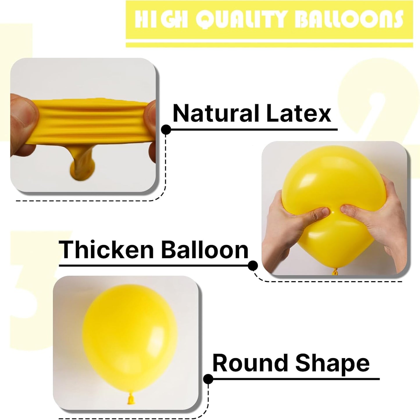 PartyWoo Yellow Balloons - 101pcs 12 Inch Latex Helium Balloons for Birthday & Baby Shower Decor