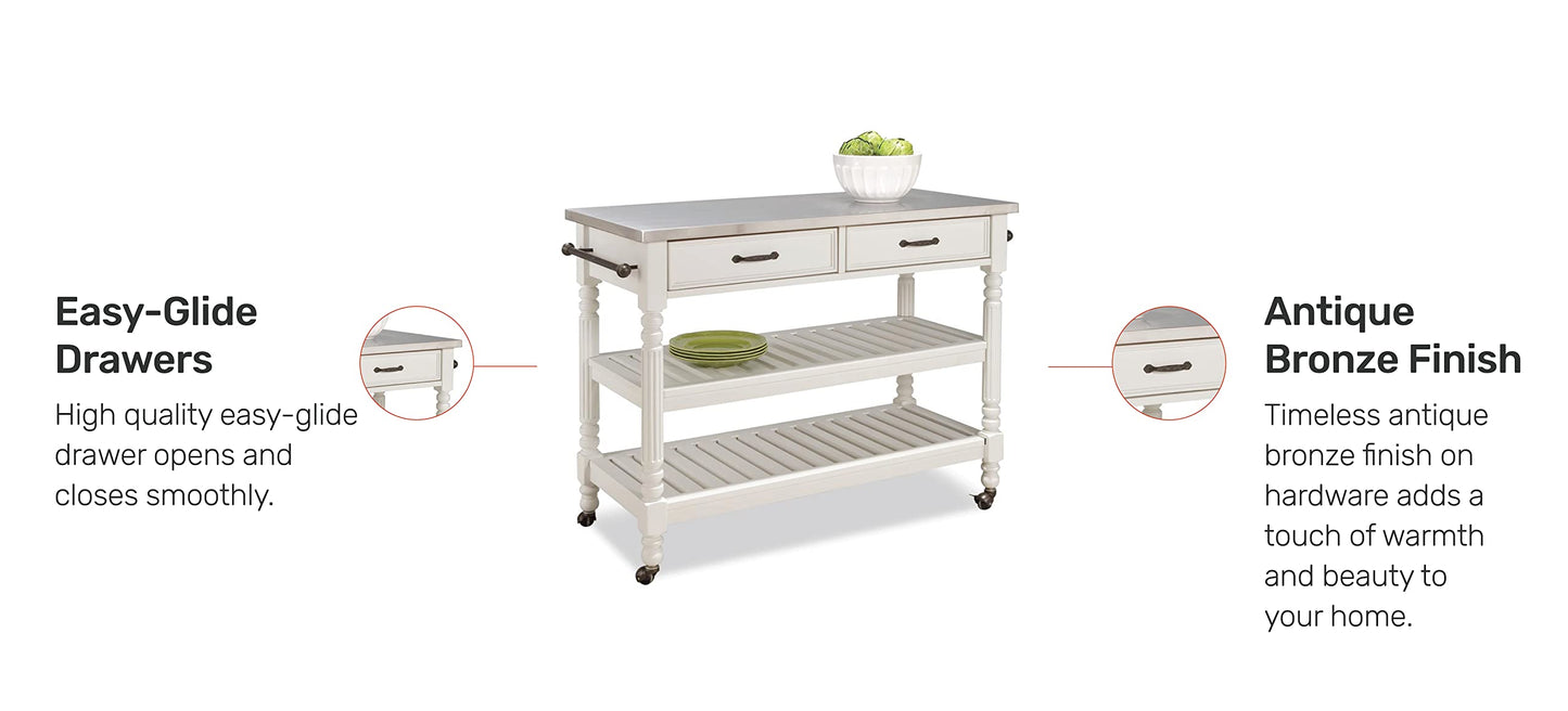 Homestyles General Line Off-White Mobile Kitchen Cart