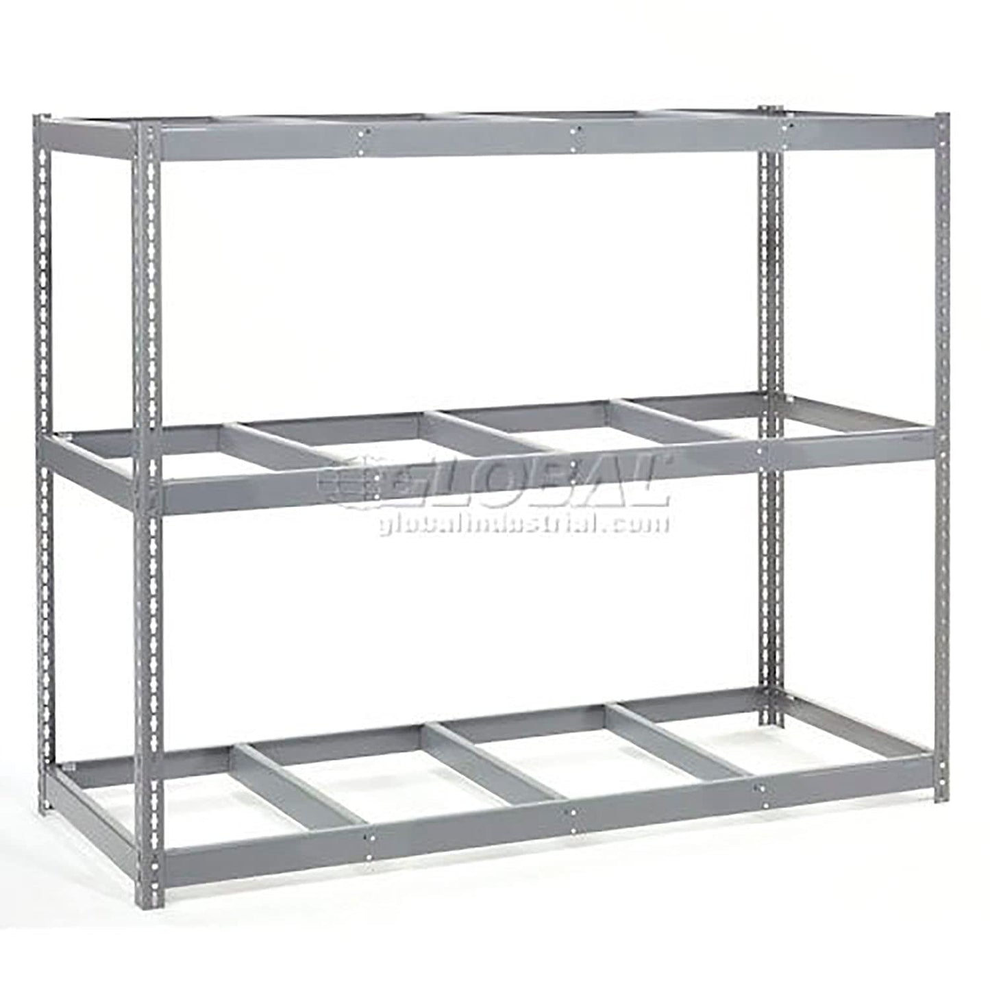 Global Industrial Wide Span Rack with 3 Shelves No Deck, 1100 Lb Capacity Per Level, 96" W x 24" D x 60" H