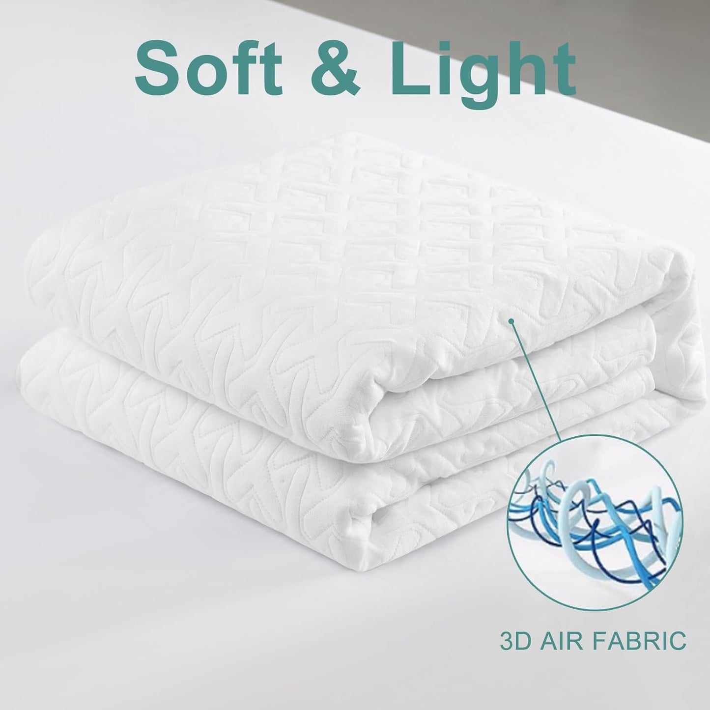 MERITLIFE Premium 100% Waterproof Mattress Protector Cal King Size, Cooling Breathable California Mattress Pad Cover