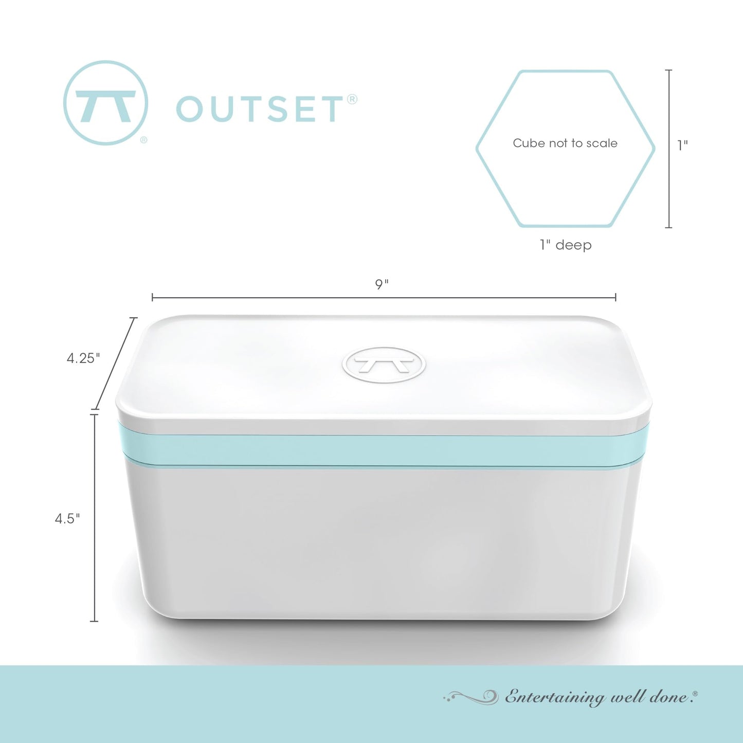 Outset Hexagon Silicone Ice Cube Tray and Storage Bucket, 29 Standard Honeycomb Cubes