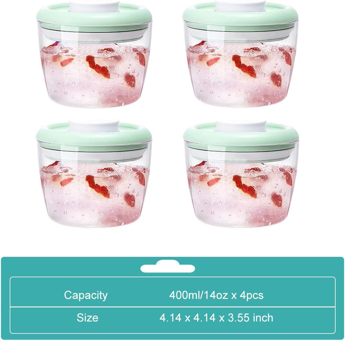 Overnight Oats Containers with Lids - 14oz 400ml Set of 4 Meal Prep Containers, Airtight Leakproof Reusable Food
