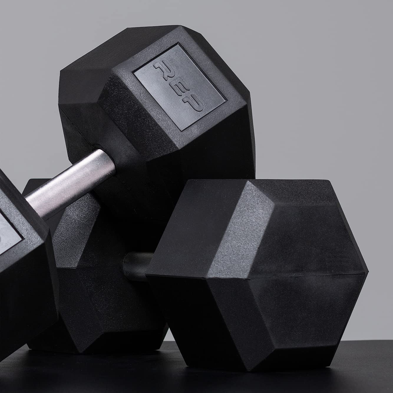 Rep 5-50 lb Rubber Hex Dumbbell Set, Low Odor