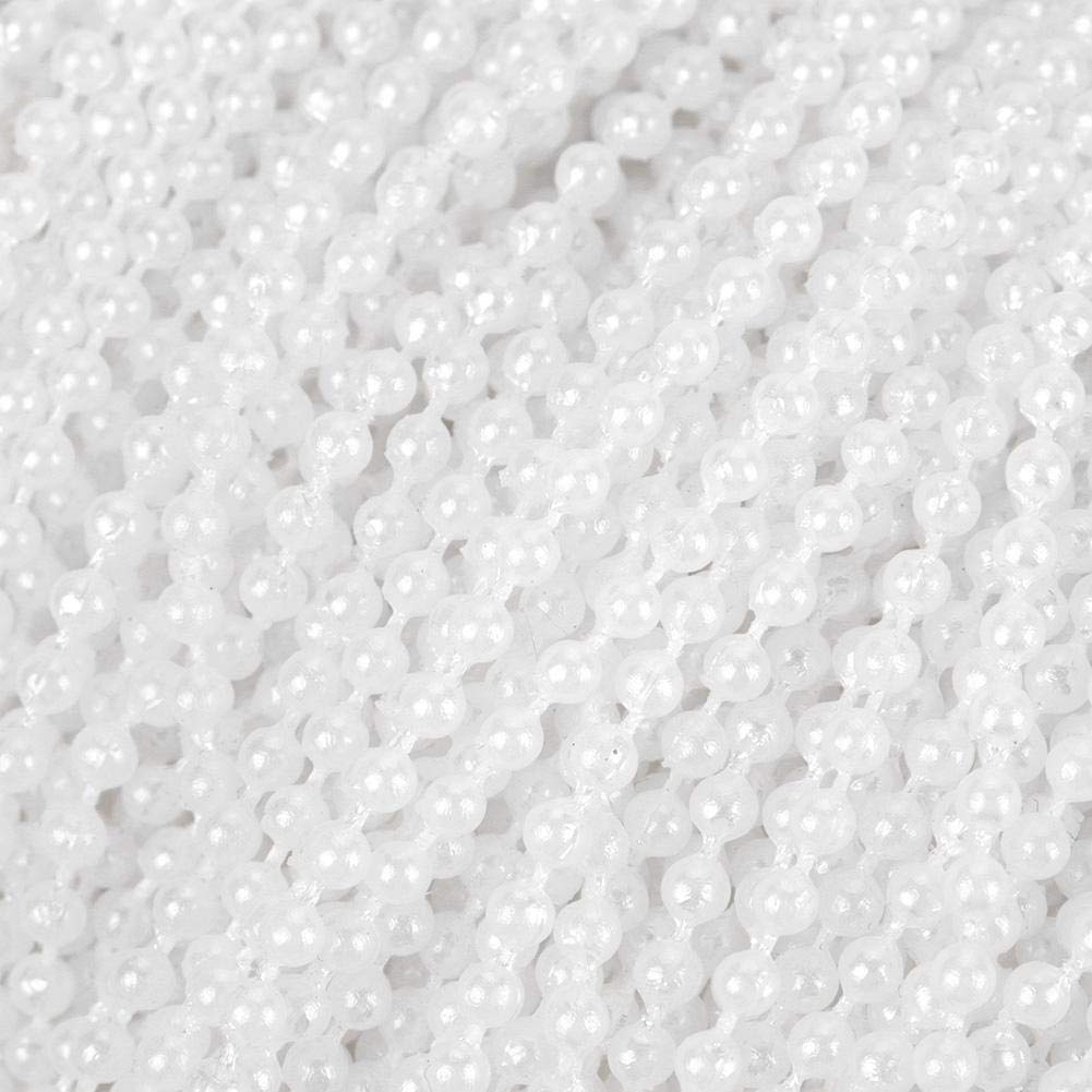 Faux Pearl Bead Garland Spool Rope,100m/roll Imitation Pearl Wire Beads Garland String Wedding Party Decoration 2.5mm(White)