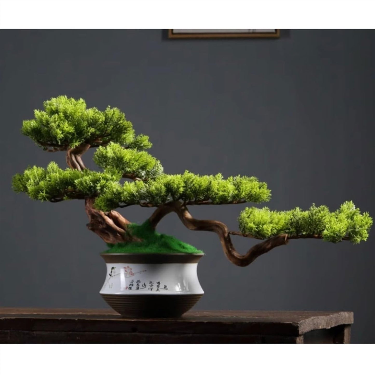 WANGHAI2024M Artificial Trees Artificial Bonsai Simulation Tree High-end Light Luxury Greenery Entrance Decoration Simulation Tree Bonsai Ornaments Artificial Bonsai