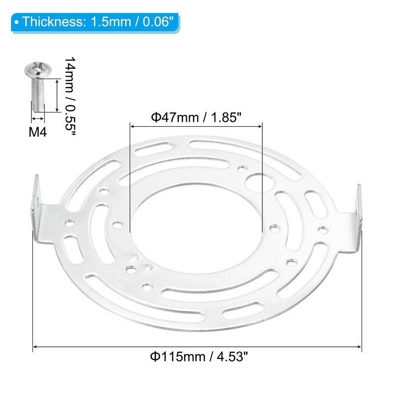 PATIKIL 115mm (4.53") Universal Light Fixture Mounting Bracket Kit, 4set Light Crossbar Round Ceiling Plate for Wall Light, Close to Ceiling Light, Chandelier