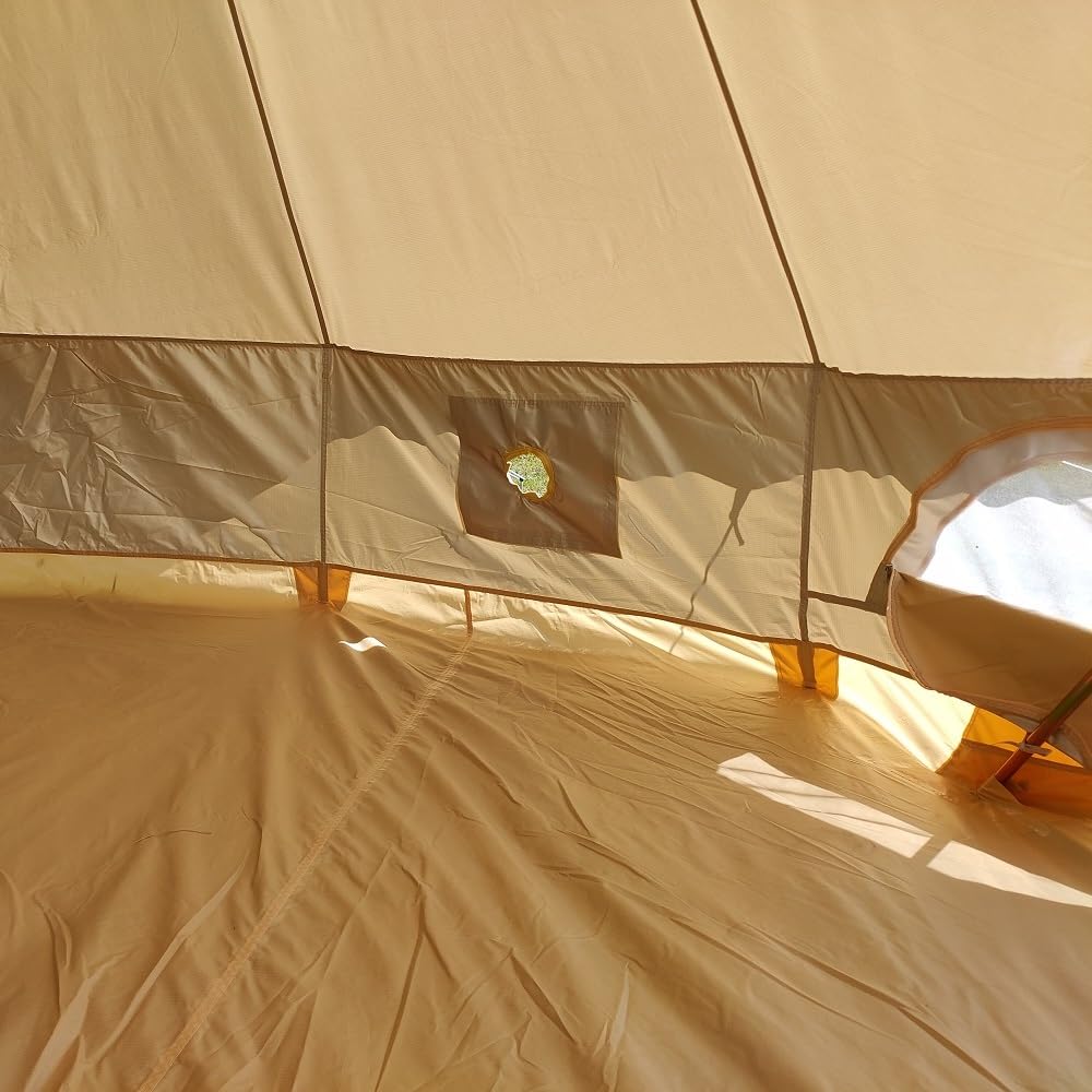Outdoor Waterproof Anti-UV 300D Oxford Cloth Bell Tent Portable Family Camping Yurt (Diameter 4 Meter)