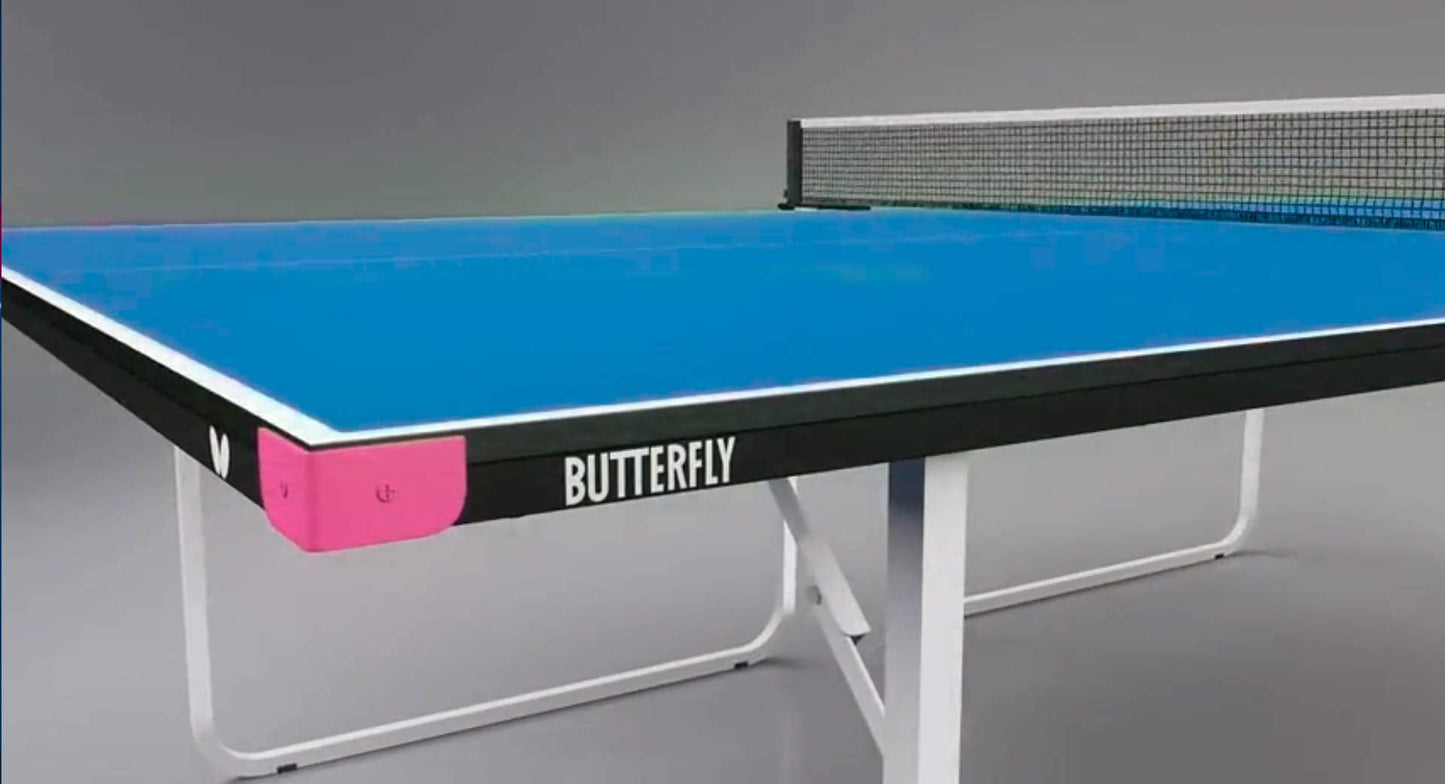 Butterfly Compact 19 Ping Pong Table - Foldable Table Tennis Table with Wheels - Regulation Size Ping Pong Table with Detachable Net Included - Ships Assembled
