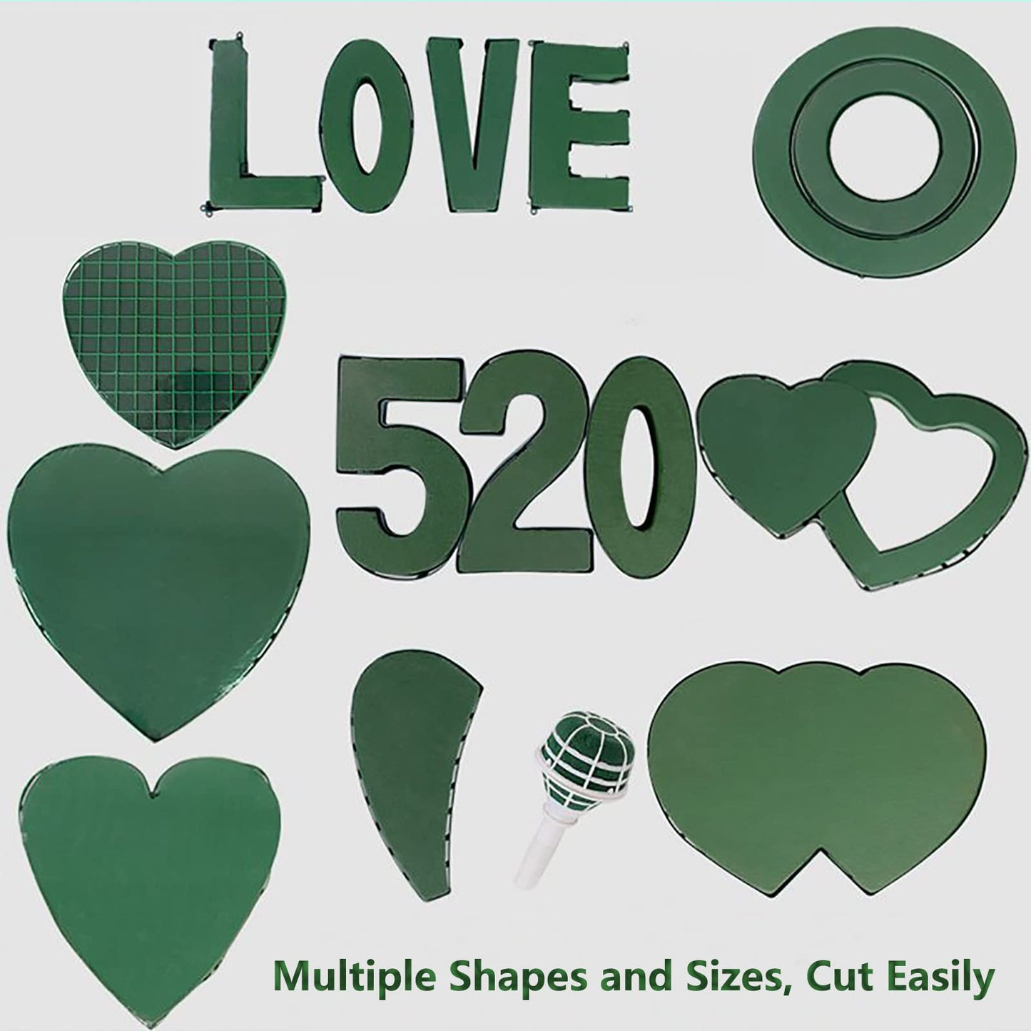 Floral Foam Blocks for Fresh and Artificial Flowers, 6 Pcs Each 8" L x 4" W x 2.8" H Wet and Dry Green Florist Foam for Weddings, Birthday Parties and Holiday Decorations