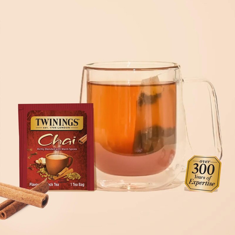 Twinings Chai Black Tea Bag Sampler Assortment, Variety Pack (20 Count) 5 Different Flavours for Tea Lovers: Her, Him, Women, Men, Couples, Family, Friends, Coworkers