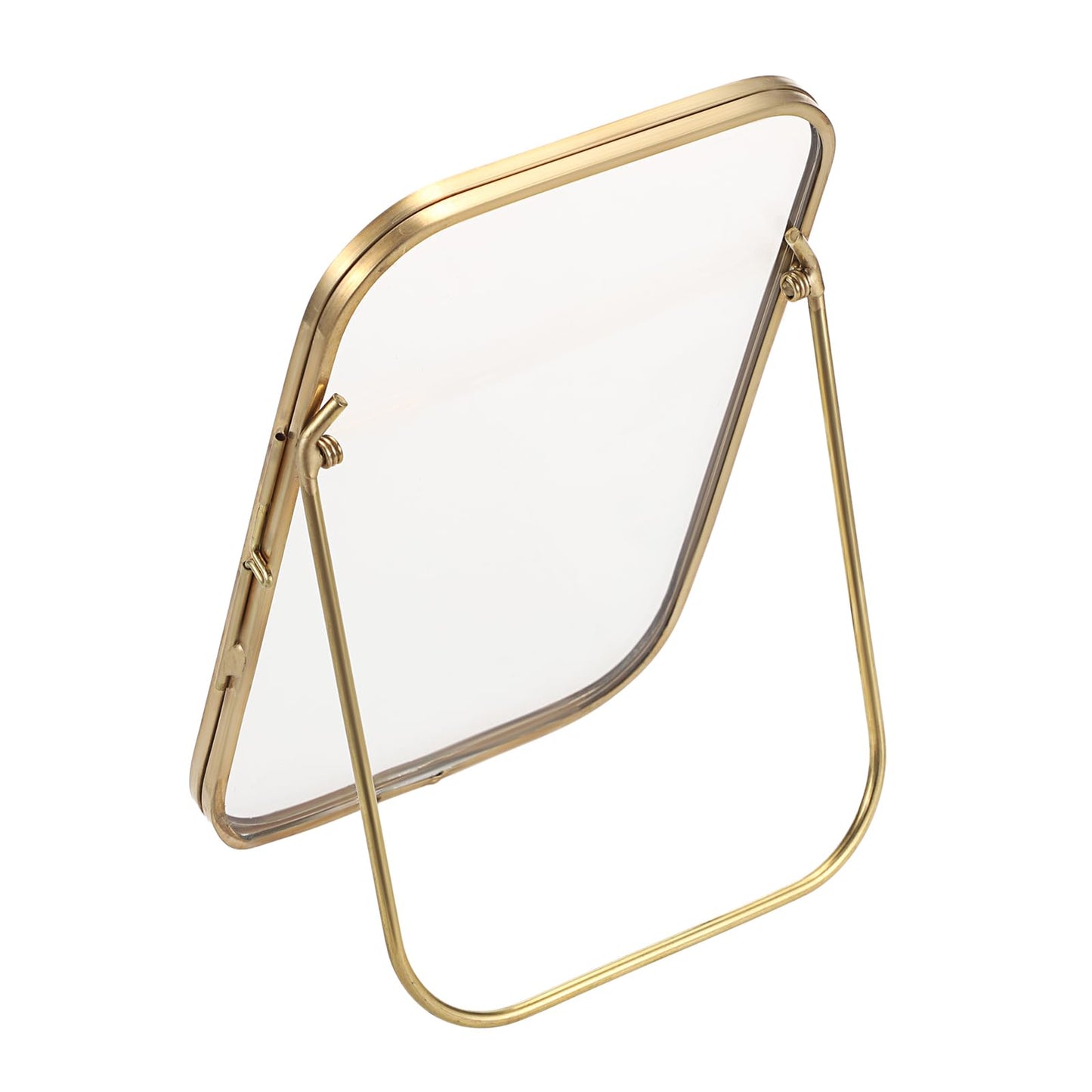 JUXYES Tabletop Double Glass Brass Frames for Pressed Flowers, Double Sided Glass Frame Gold Floating Artwork Display Frames for Photo, Picture, Dried Pressed Flower, etc, 4x6 Inches