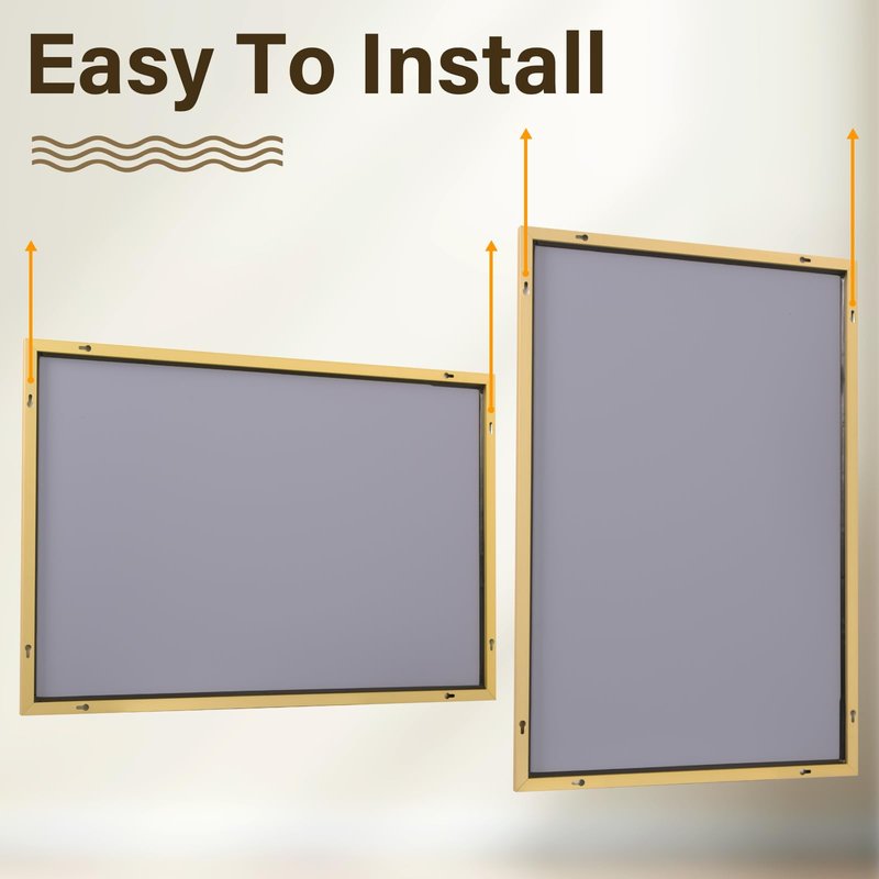 HARRITPURE 48"x30" Bathroom Mirror for Wall, Large Gold Framed Rectangle Mirror Aluminum Alloy Frame Wall-Mounted Horizontally/Vertically for Entryway/Bedroom/Vanity