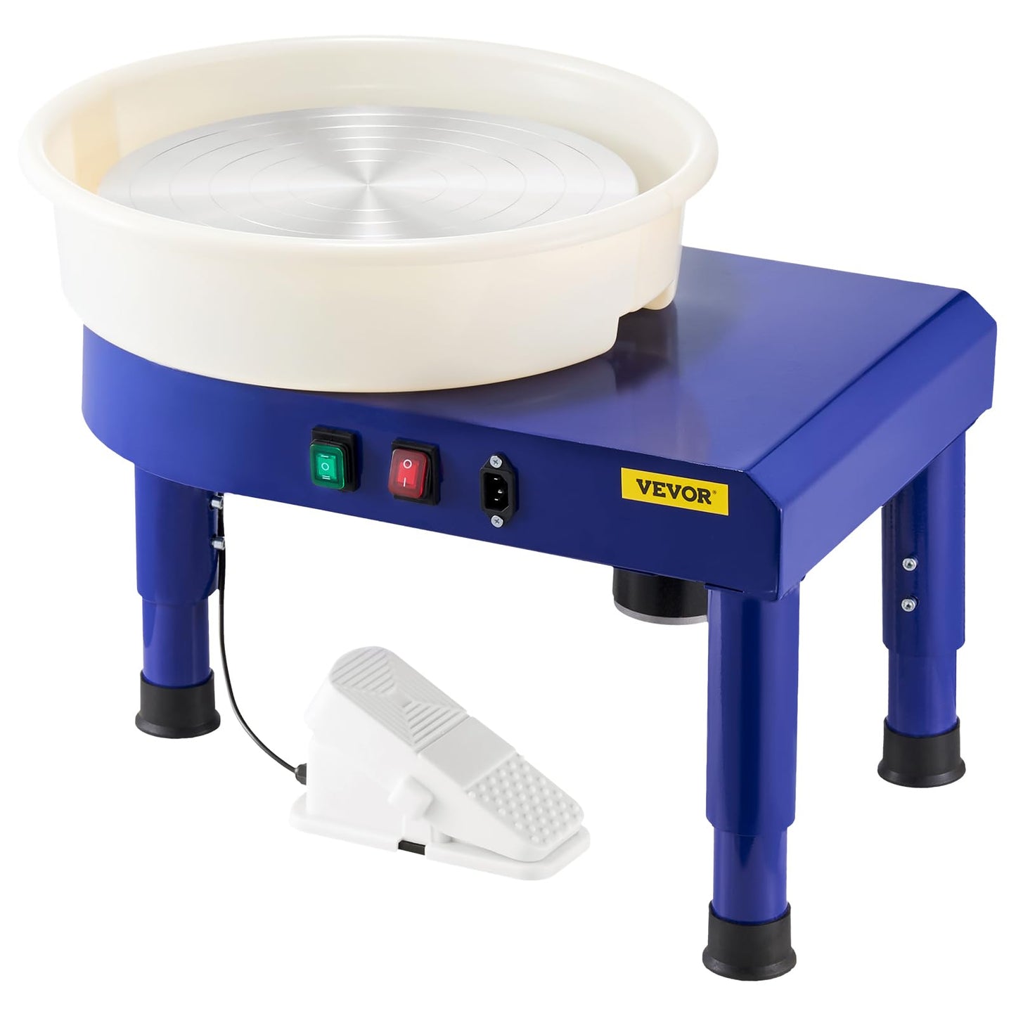 VEVOR 14in Pottery Wheel for Adults Beginners, 0-6in Height-Adjustable, 450W Pottery Forming Machine 60-300RPM Electric Ceramic Wheel, Blue