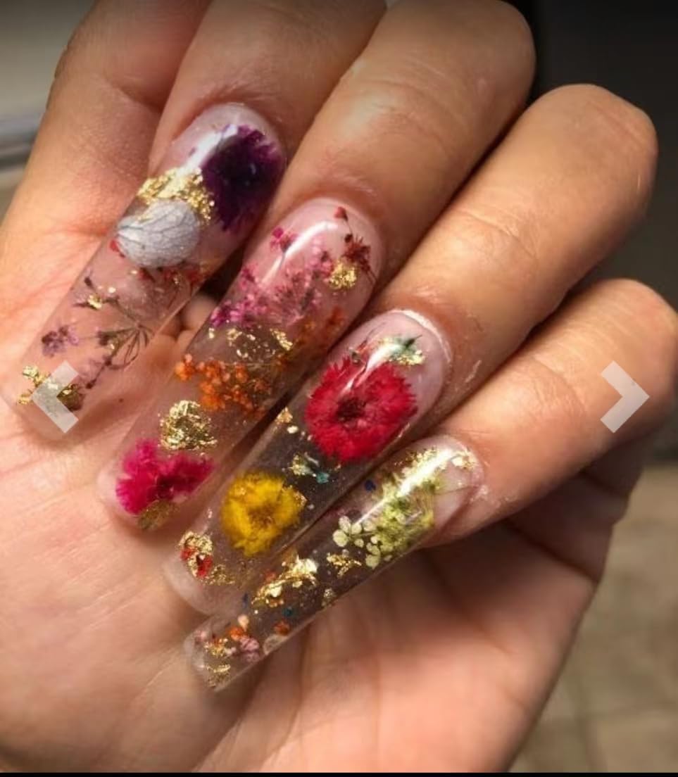 TrendCart 301Pcs Multi-Style Dried Pressed Flowers & Leaves (10 Packs) - Pressed Flower for Crafts, Resin, Nail Art, Candle, Soap, Scrapbooking & Frame Decor
