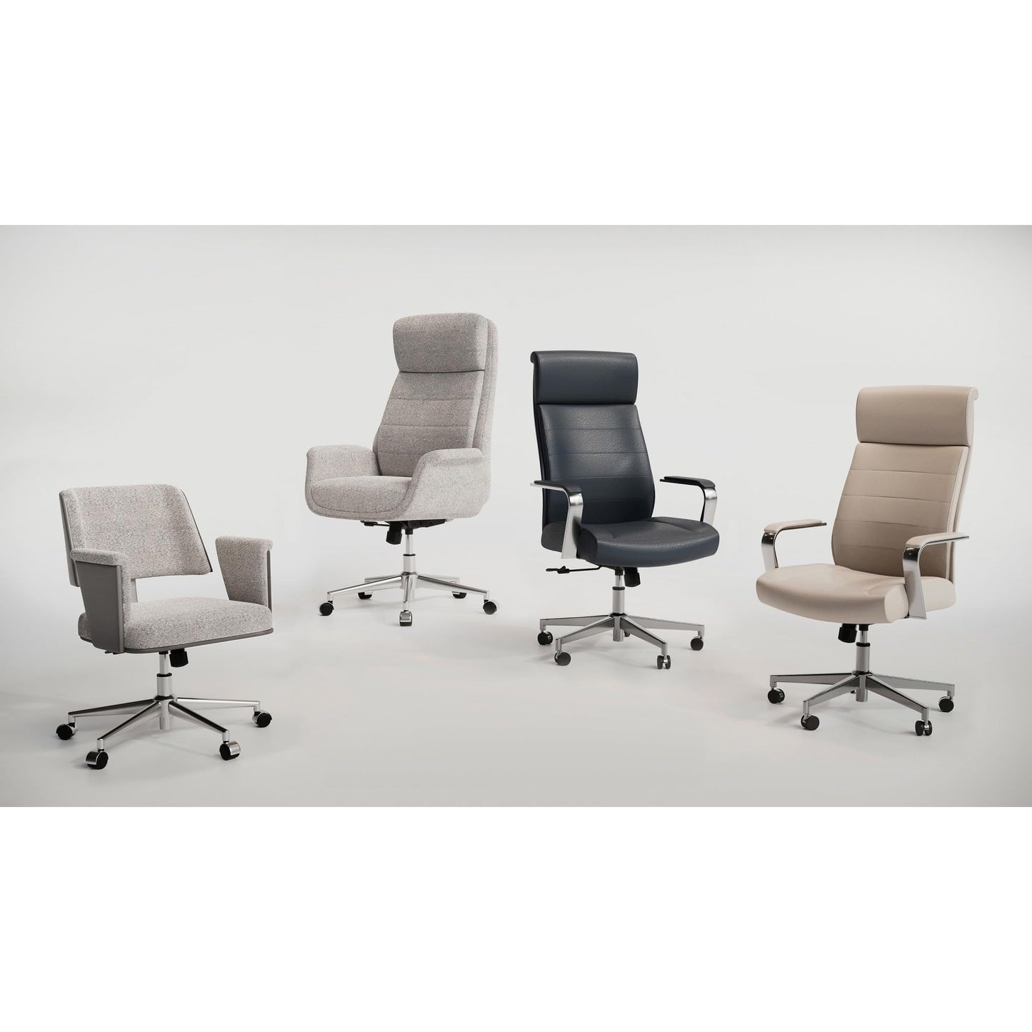Realspace® Modern Comfort Modee Vegan Leather High-Back Executive Office Chair, Sand/Chrome, BIFMA Compliant