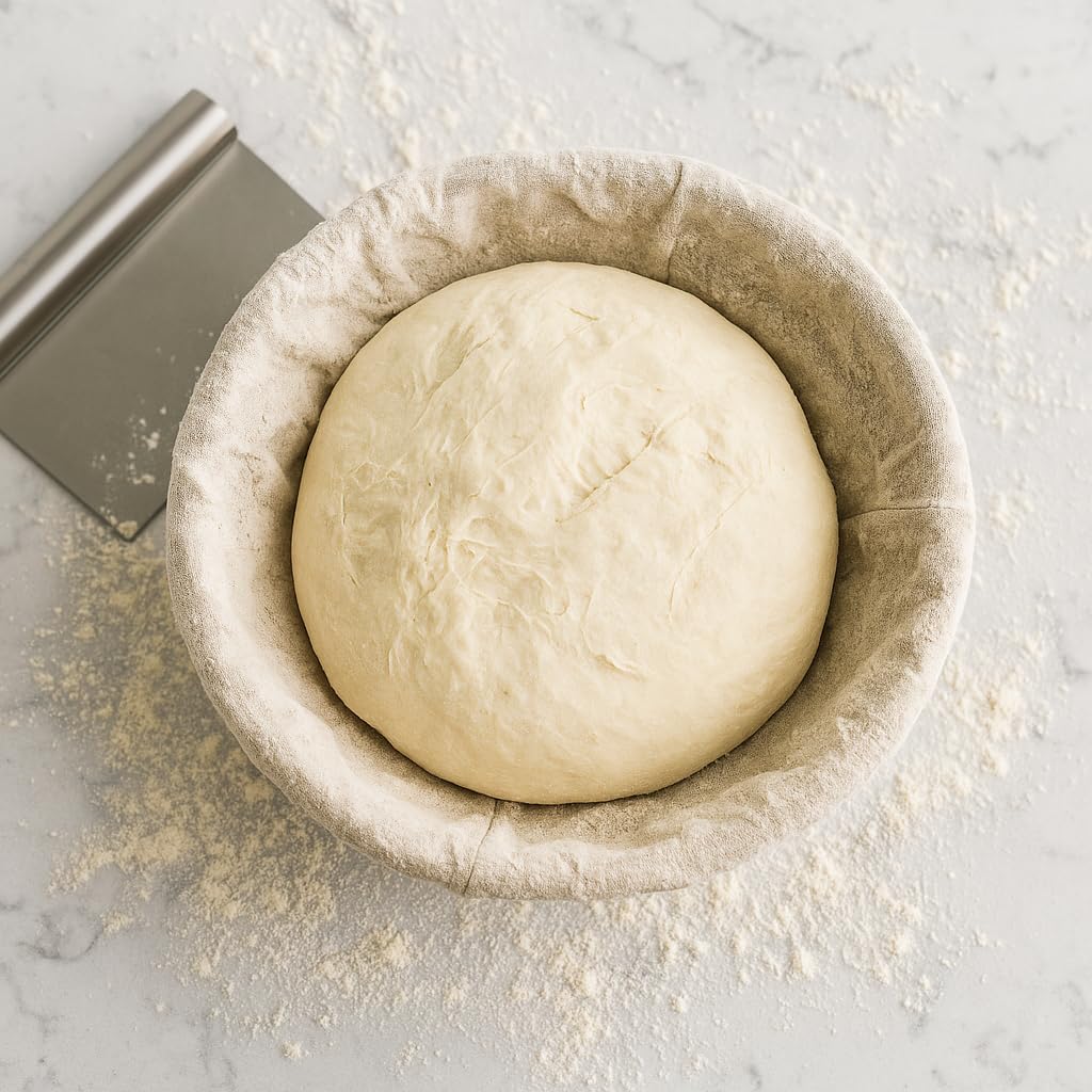 Saint Germain Bakery Premium Round Bread Banneton Basket with Liner - Perfect Brotform Proofing Basket for Making Beautiful Bread (10 inch)