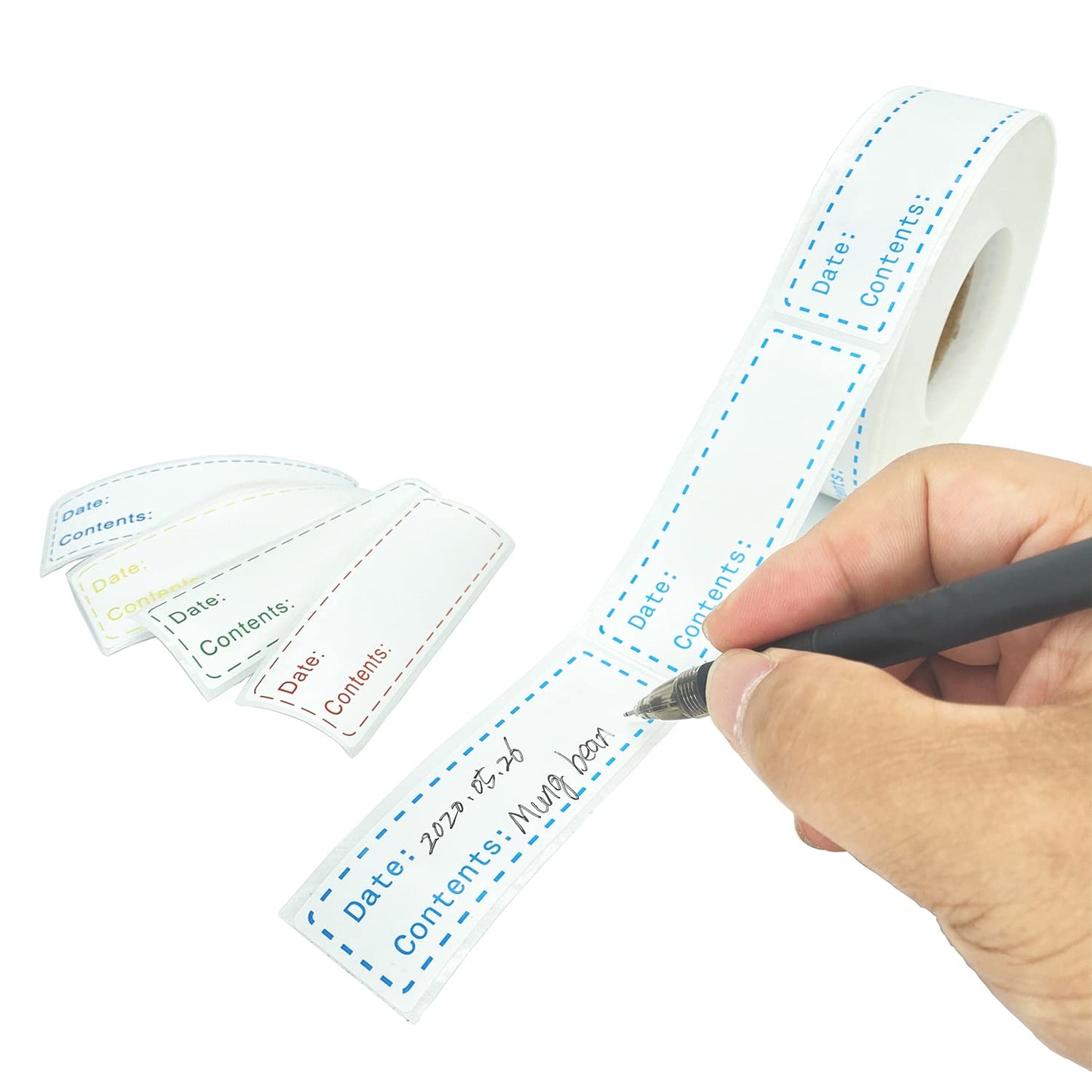 600pcs 1 x 3 Inch Removable Storage Stickers,Self-Adhesive Food Freezer Date Labels-Waterproof Oil-Resistant Easy Clean Leaves no Residue Perfect for Kitchen Containers,Blue Labels