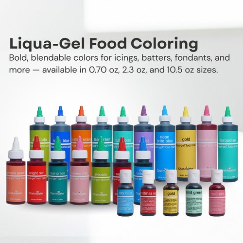 Chefmaster Royal Blue Liqua-Gel® Food Coloring - Vibrant, Fade-Resistant Dye for Icing & Fondant | 2.3 oz