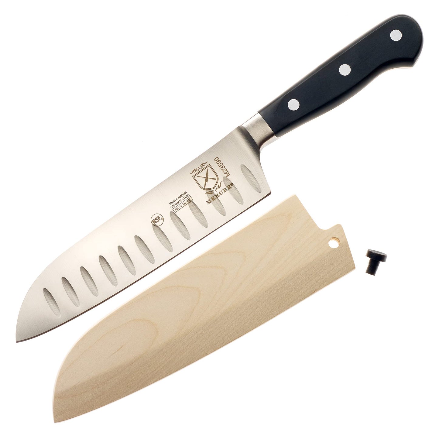 Mercer Culinary Birch Wood Saya Cover Blade Protector for 7" Santoku Knives