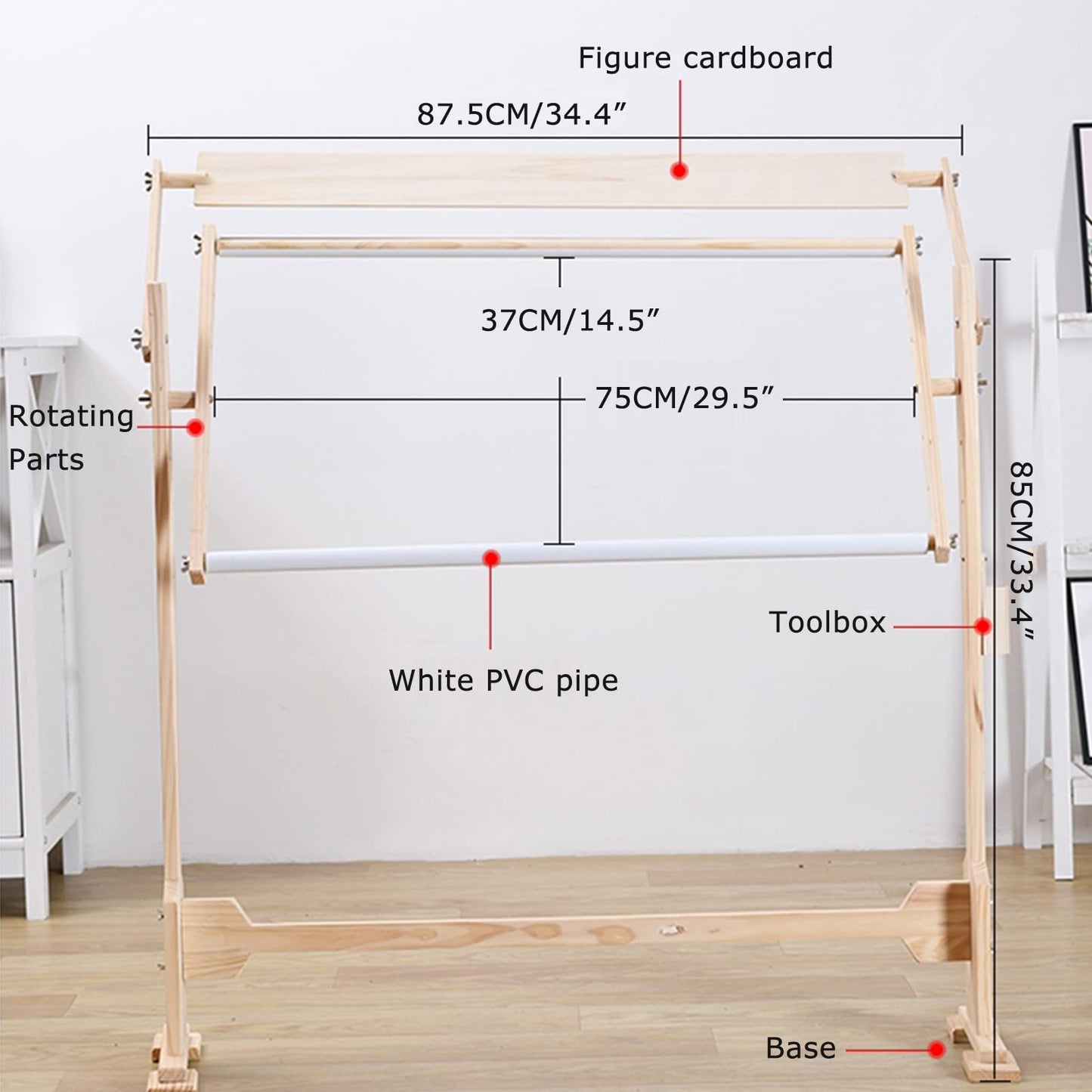 ELUKHT Embroidery Frame, Stand, Cross-Stitch Frame, Adjustable, Wooden Frame to Embroidery Frame, Needlework Stand Wooden Embroidery Frame
