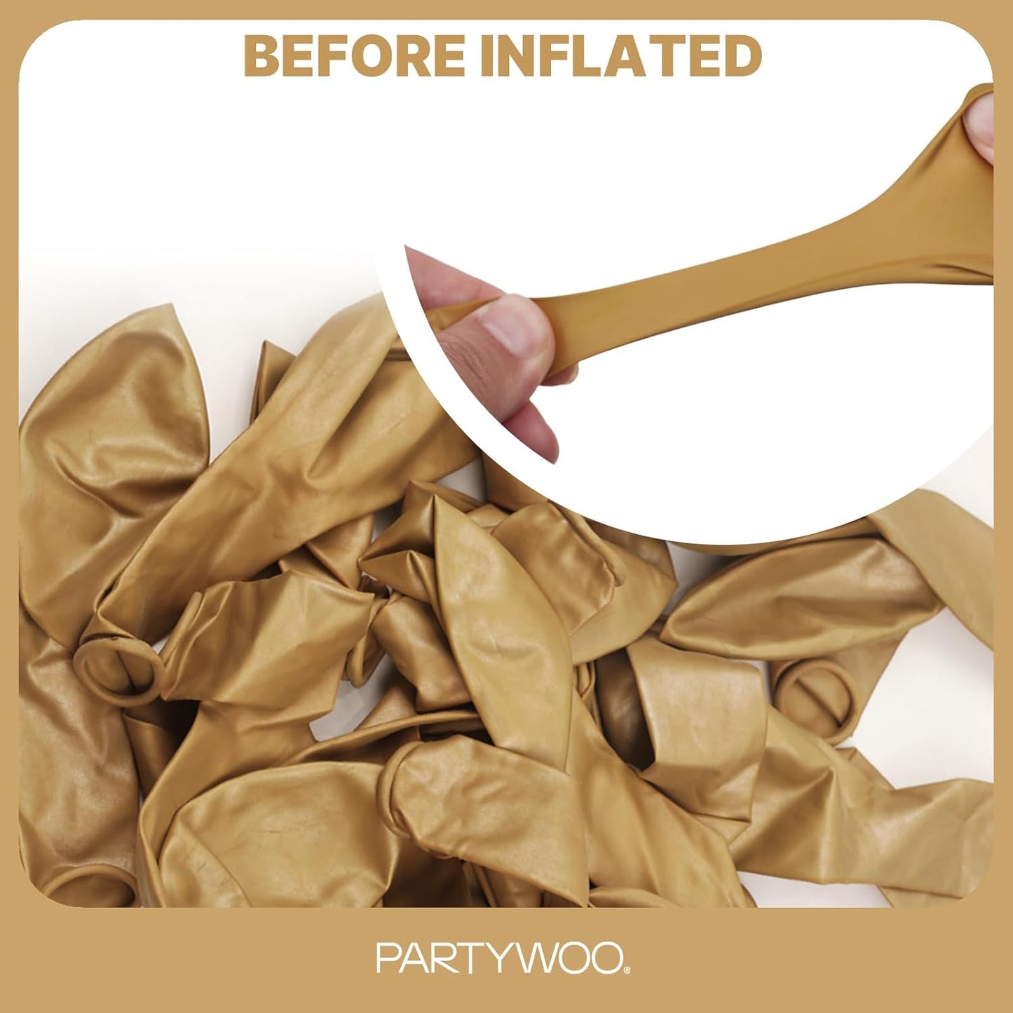 PartyWoo Metallic Gold Balloons - 128-Piece Chrome Balloon Arch Kit for Birthday & Wedding Decor | 5-18 Inch Sizes