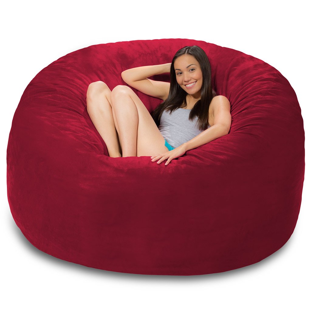 Comfy Sacks Memory Foam Bean Bag Chair, Cinnabar Micro Suede