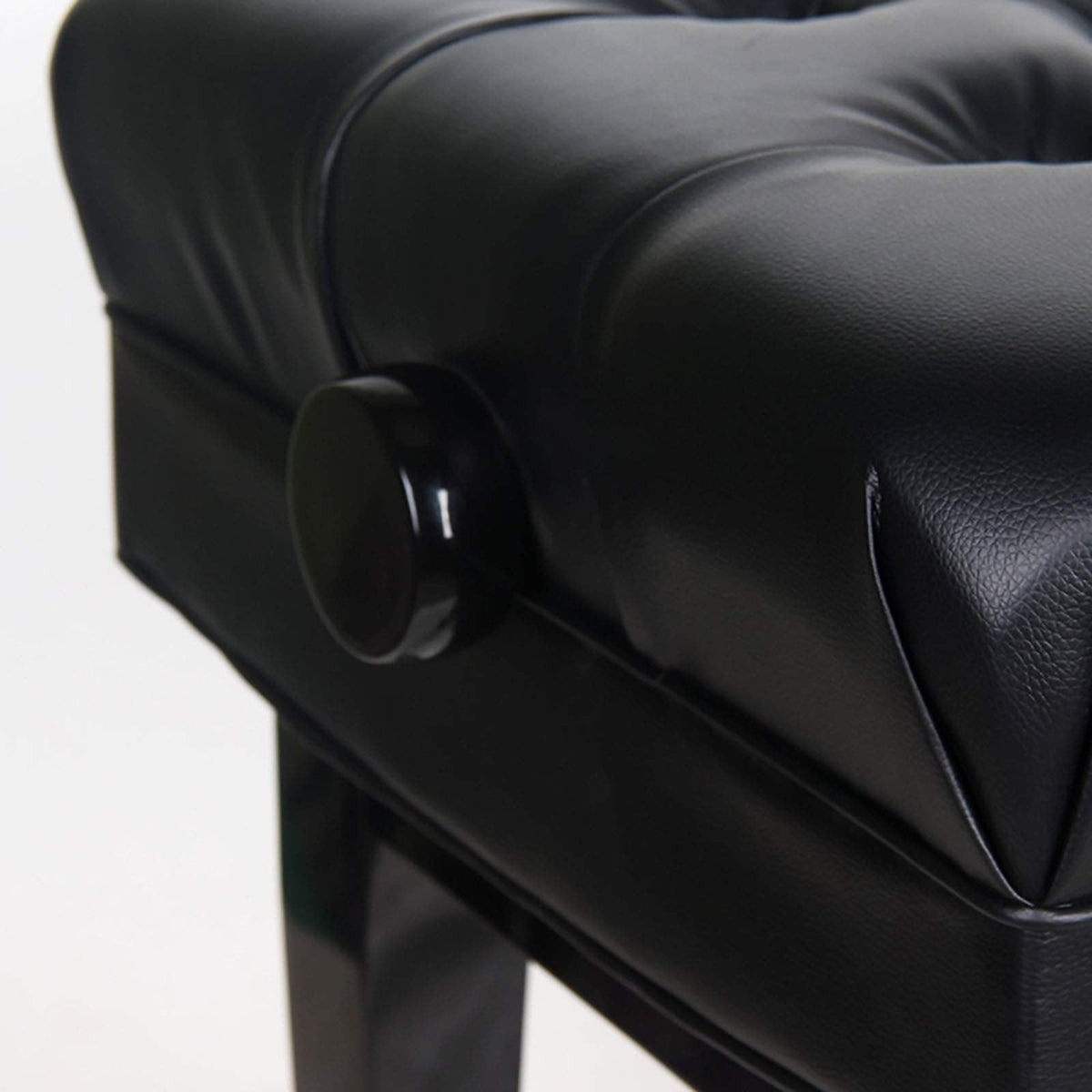Leather Piano Bench Luxury Stool Solid Wood with Large Storage Box Adjustable Height Comfortable and Ergonomic zwart (zwart One Size)
