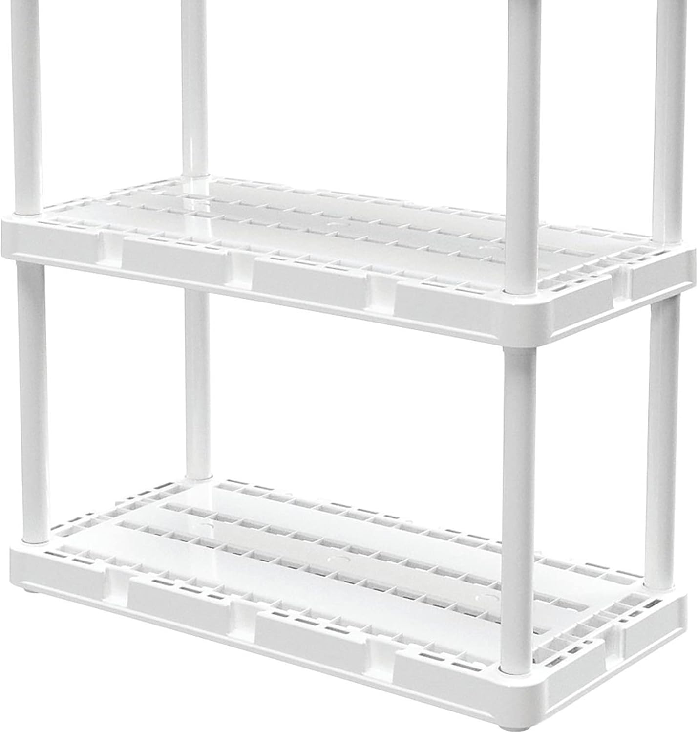 Gracious Living 4 Shelf Knect-A-Shelf Solid Light Duty Storage Unit - 12 x 24 x 48 Organizer for Home, Garage, Basement