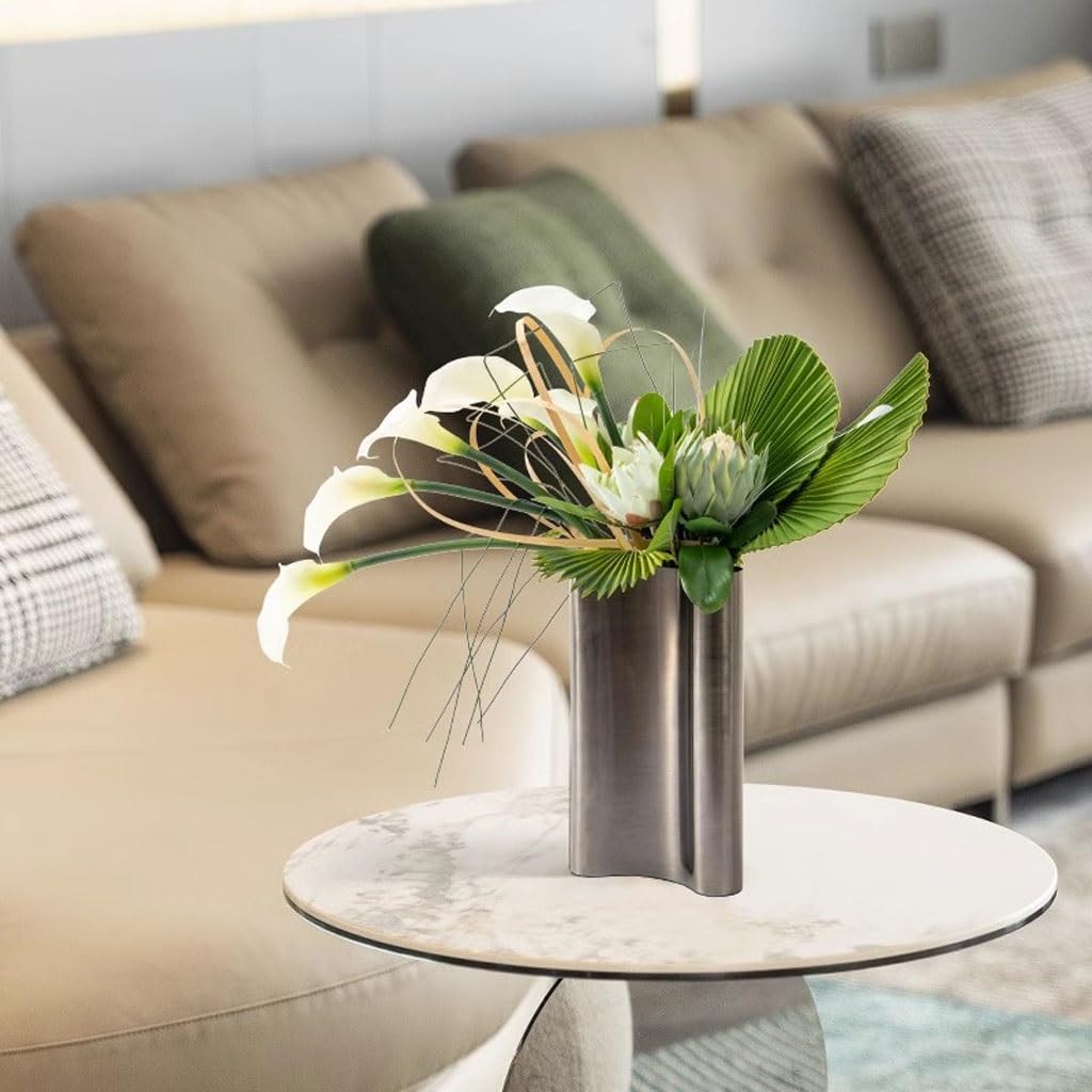 Artificial Plant Light Luxury Simulation Flower Art Set Decoration Dining Table Living Room Negotiation Table Sales Office Decoration Flower Arrangement Artificial Tree Indoor(B)