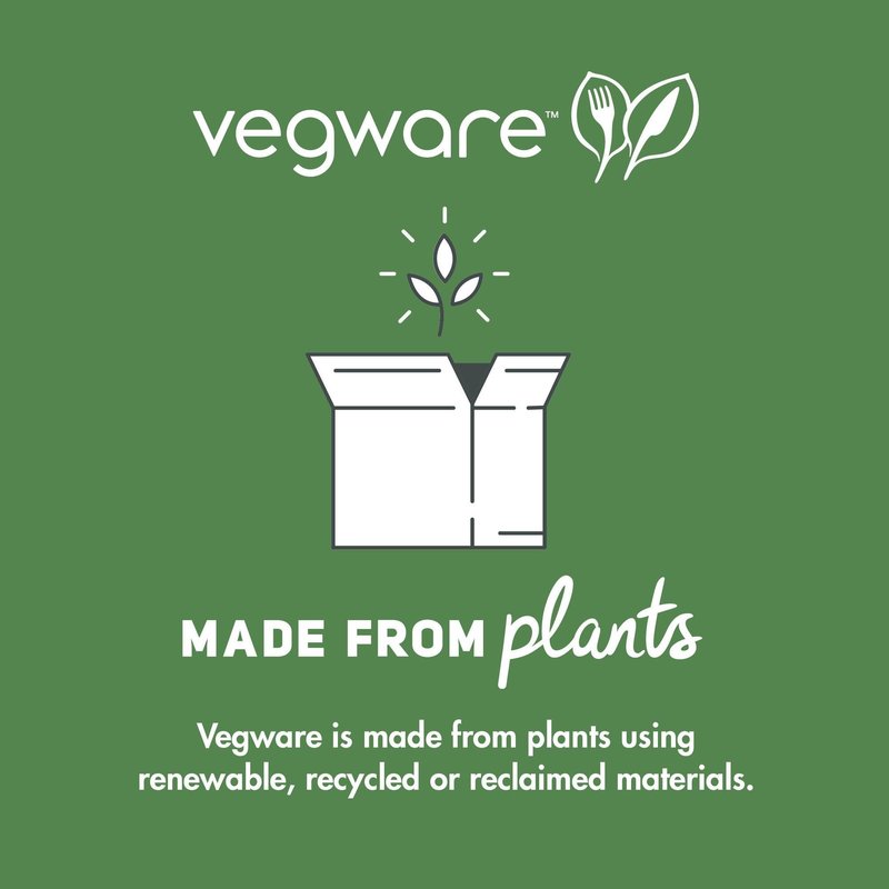 Vegware Compostable 8oz Clear Round Deli Containers, Case of 500, PLA Plastic Meal Prep, Made from PLA, A Renewable Material Made from Plants, One Lid Fits All Sizes