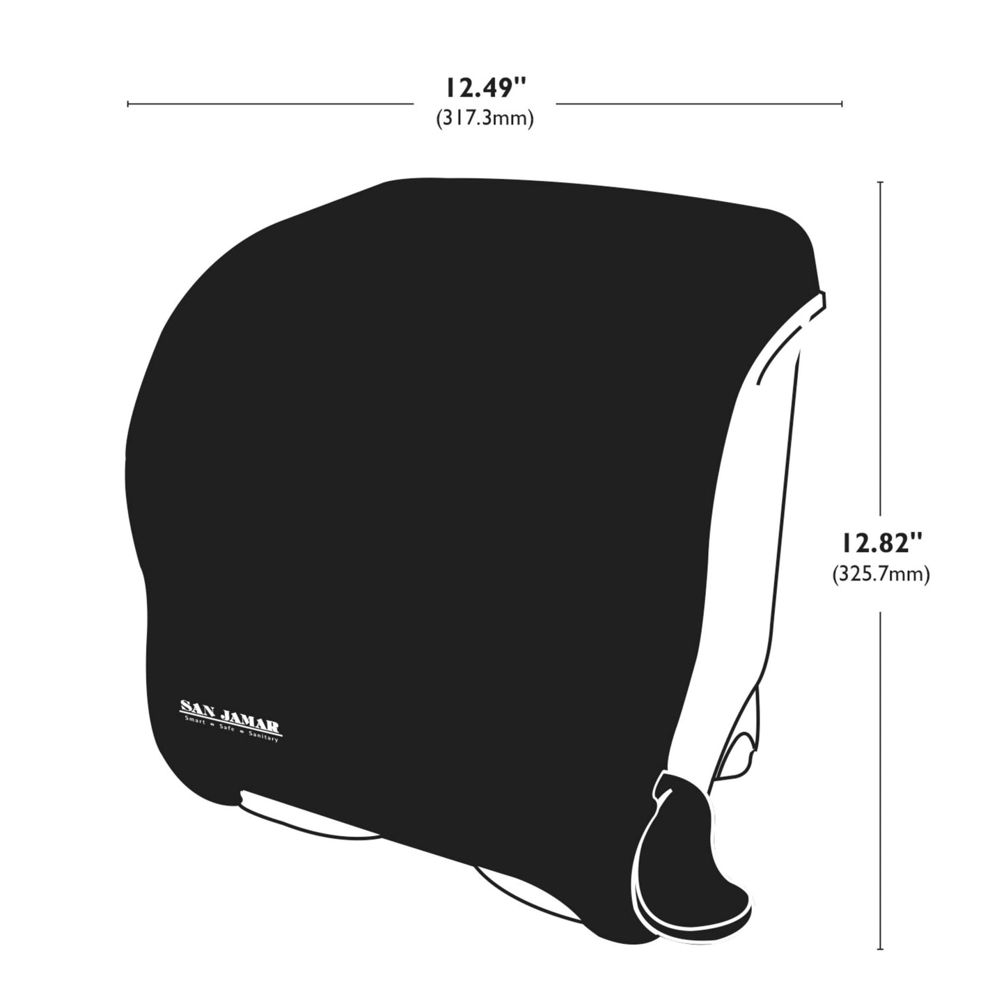 San Jamar Classic Element Paper Towel Dispenser Wall-Mounted Commercial Roll Dispenser, Fits All Core Sizes with Lever for Bathroom, Kitchens, and Restaurants, Plastic, Universal Paper, Black Pearl