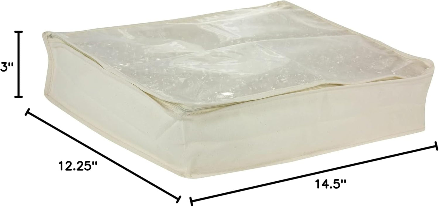 Household Essentials Sweater Storage Bag, Natural Canvas, Set of 2