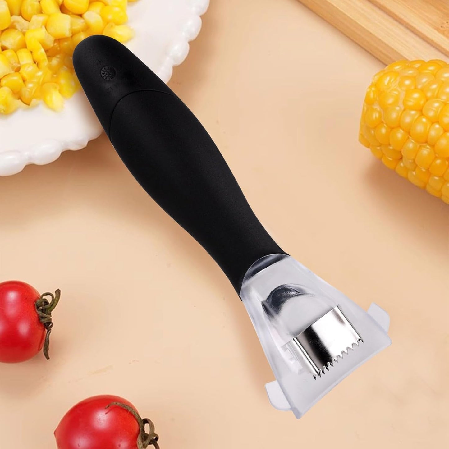 Pampered Chεf Corn Peeler, Corn Cob Stripper with Ergonomic Handle, Corn on the Cob Remover Corn Kernel Cutter #1114