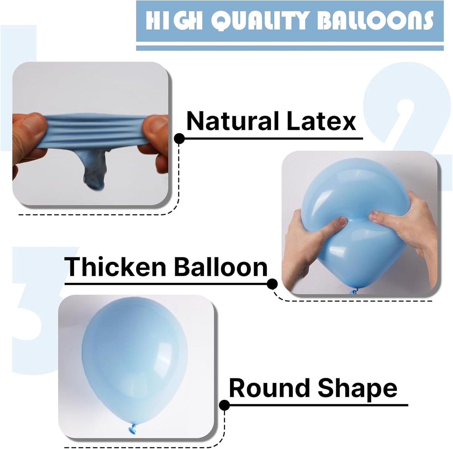 PartyWoo Light Blue Balloon Arch Kit - 120pcs in 18", 12", 10", 5" Sizes for Baby Shower & Birthday Decor