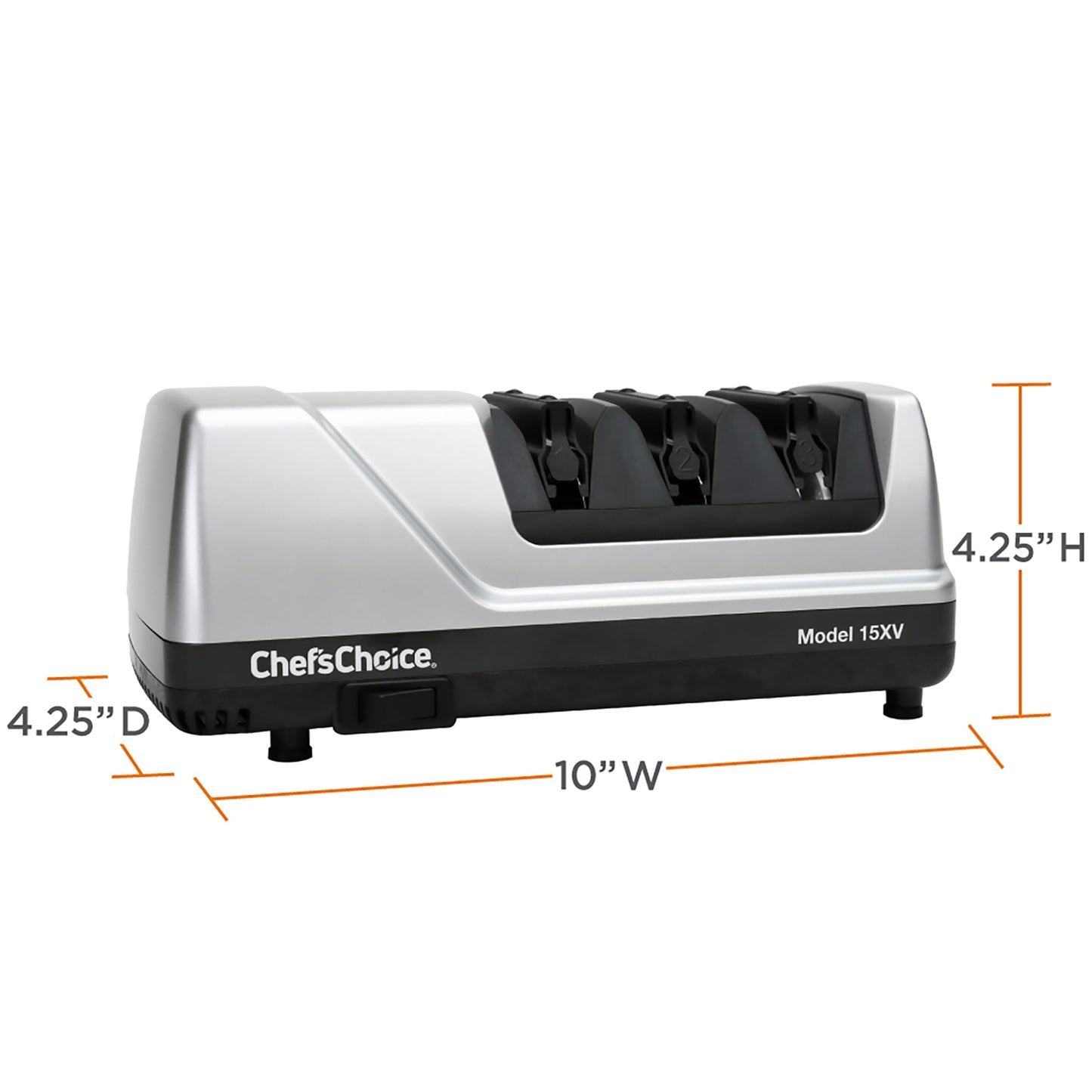 Chef’sChoice 15XV EdgeSelect Professional Electric Knife Sharpener with 100-Percent Diamond Abrasives and Precision Angle Guides for Straight Edge and Serrated Knives, 3-Stage, Gray