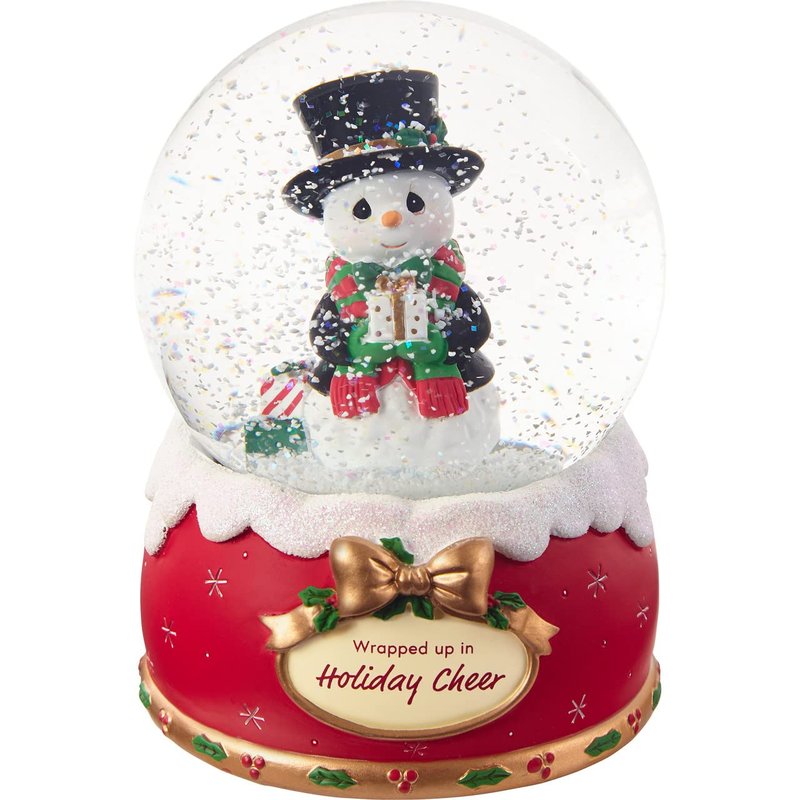 Precious Moments 211104 Wrapped Up in Holiday Cheer Annual Snowman Resin/Glass Snow Globe