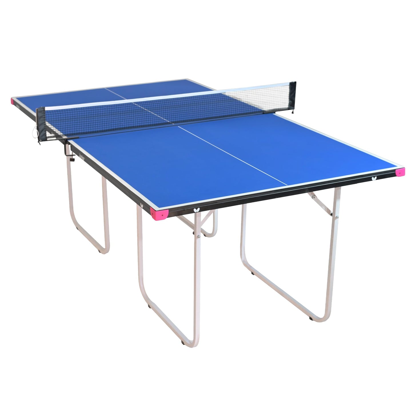 Butterfly Junior Stationary Ping Pong Table - 3/4 Size Table Tennis Table - Space Saver Table for Game Room - Regulation Height Ping Pong Table - Sturdy Frame - Ships Assembled with Net
