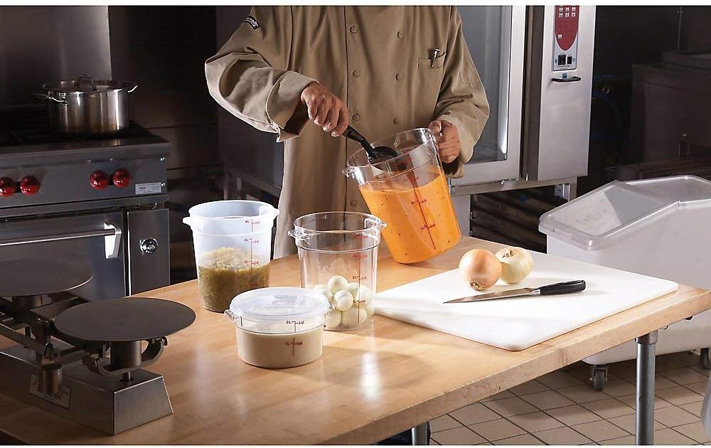 Cambro RFSCW8135 Clear Polycarbonate Round Food Storage Container, 8 Quart, Cover Sold Separately