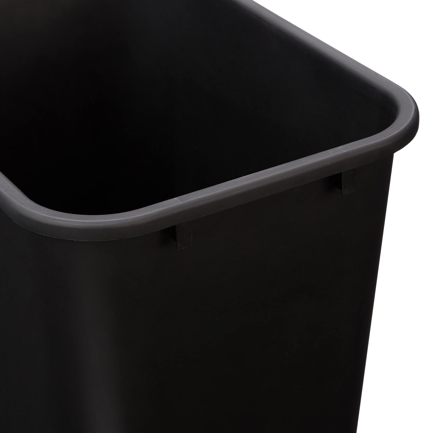 Amazon Basics Rectangular Commercial Office Wastebasket, Easy to Clean, Space-Saving, 10 Gallon, Black