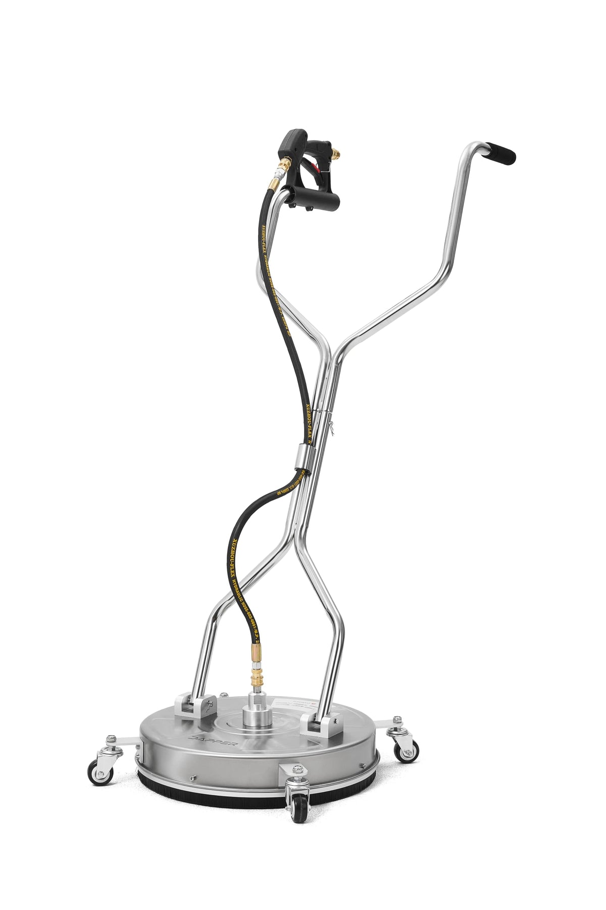 Dapper Supply 24 in. Pressure Washer Surface Cleaner in Stainless Steel w/Handles & Wheels, 4350 Max PSI, 3/8" Connector & 2 Adapters Ideal for Driveways, Sidewalks, Patios, Decks