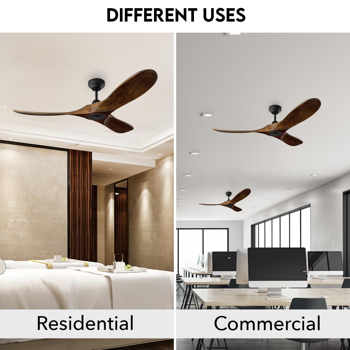 Generation Lighting Maverick Smart Fan (Black with Dark Walnut Blades, 60-Inch)