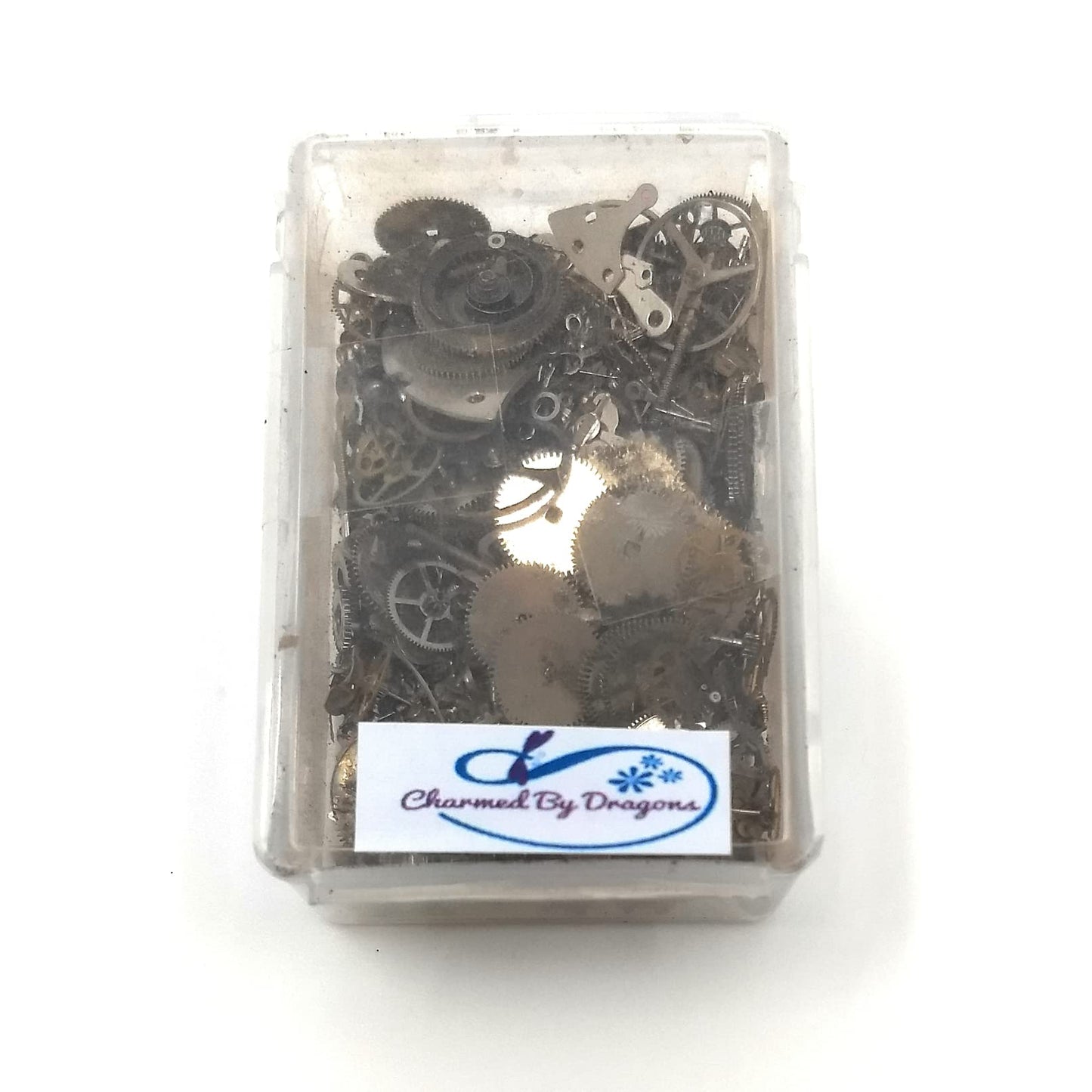 Steampunk Watch Parts and Pieces - 1 oz - 250 Plus Pieces of Tiny Vintage Gears, Wheels, Hands, Crowns, Cogs and Stems for Jewelry and Crafts (1 oz - 250+ Pieces)