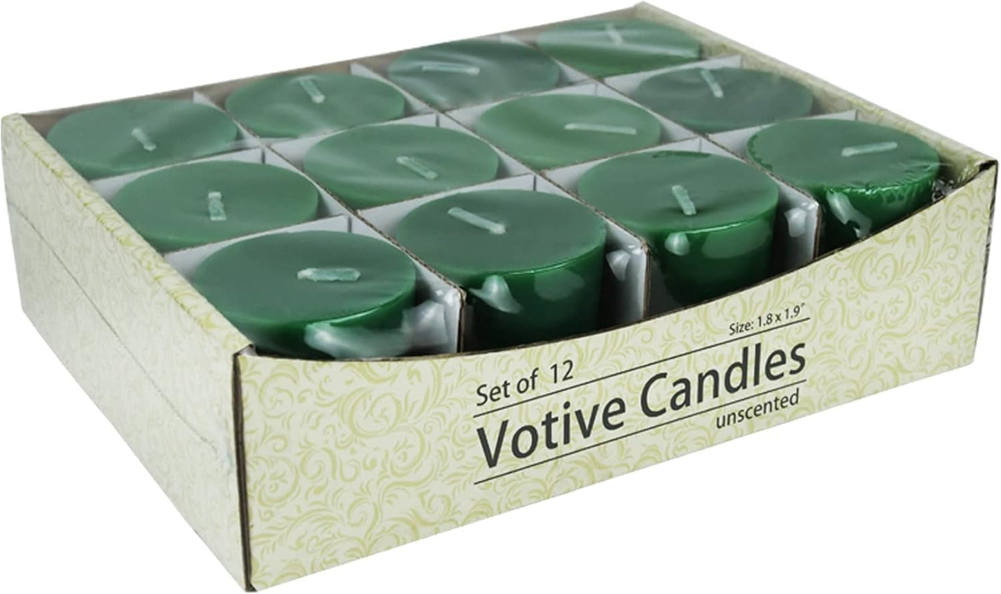 Zest Candle Votive Candles, 12-Piece, Hunter Green, Small, CVZ-012