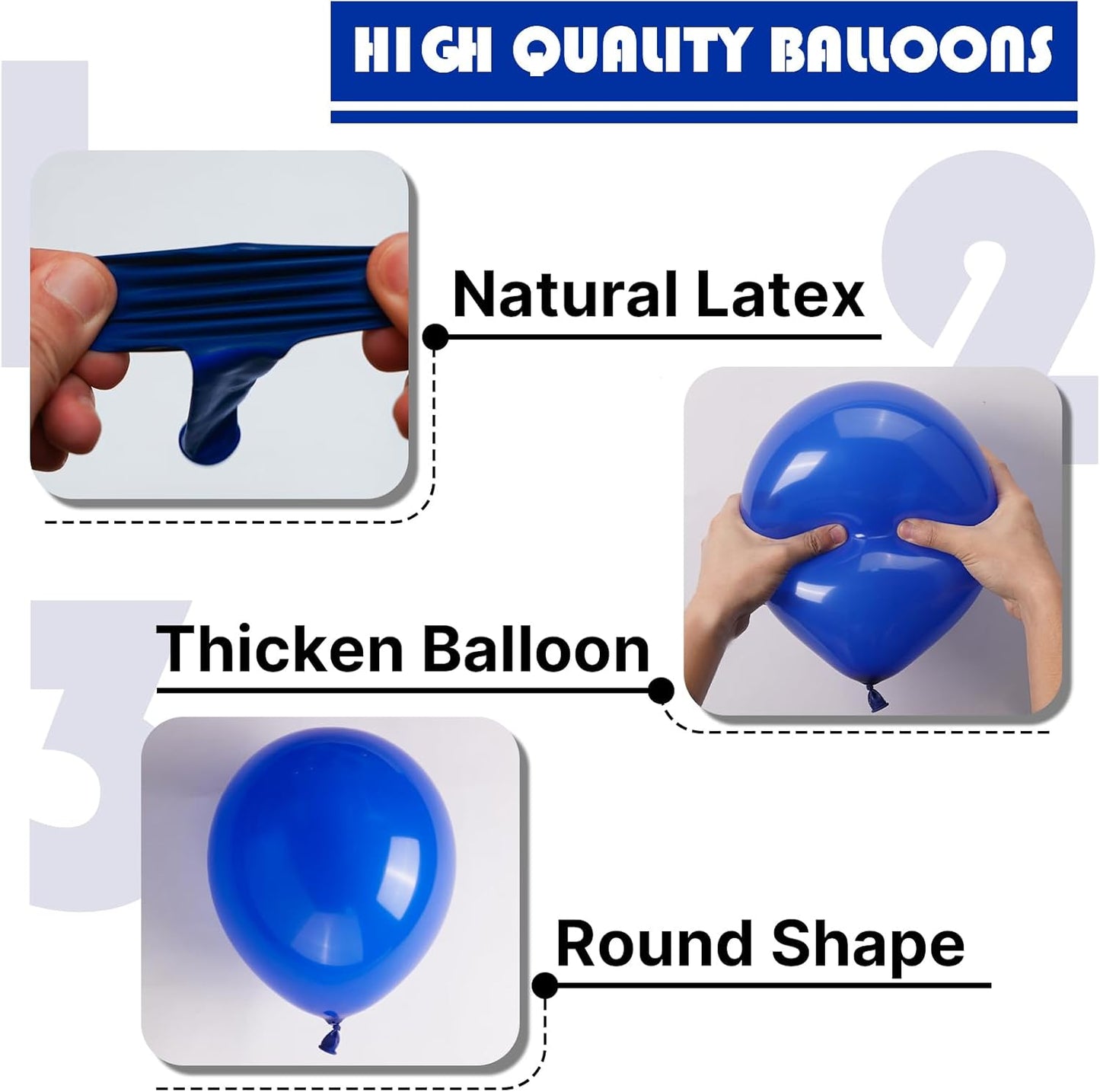 PartyWoo Blue Balloons - 140-Piece Navy Blue Balloon Arch Kit for Birthday, Gender Reveal & More