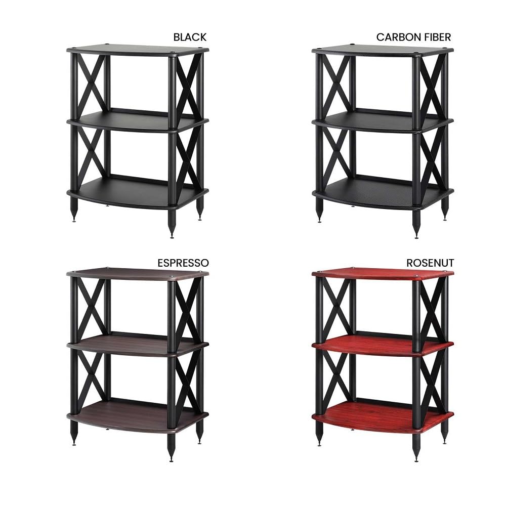 Pangea Audio Vulcan TT LP Record Player Turntable Stand Rack with Vinyl Storage Rosenut Red