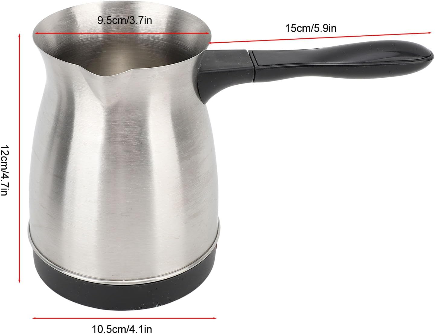 Electric Turkish Coffee Maker, 600ml Stainless Steel Pot, 5 to 6 Cup Capacity, Ergonomic Handle