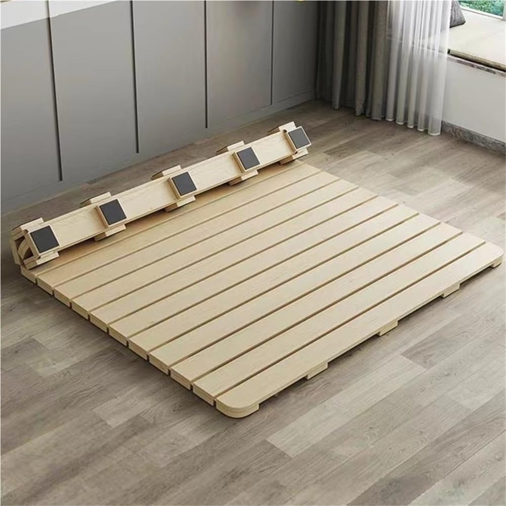 Mat Solid Wood Bed Boards Breathable Plate Foldable Plate Futon Frame FoldingFolding Floor Slatted Frame,Floor Bed Frame, Folding Tatami Bed Frames, Wood Roll-Type Slatted Bed Pallet Bed Boa