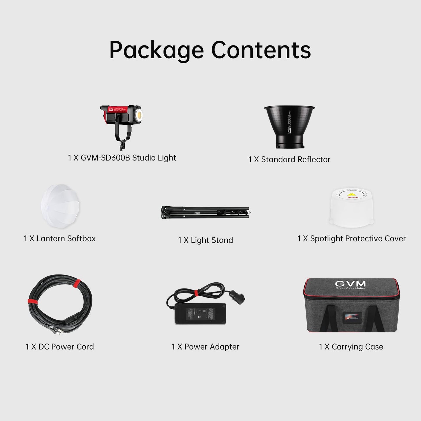 GVM 300W Photography Lighting Bi-Color Video Light with Bowens Mount Lantern Softbox and Stand CRI 97+ CCT 2700K~6800K 12 Lighting Scenes App Control Studio Lights for Photography