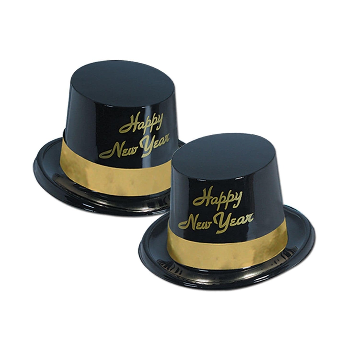 Beistle Legacy New Year Topper Hat With Gold Band, One Size, Black88630-25BK